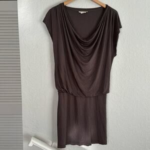 Alice + Olivia Brown Draped Mini Dress